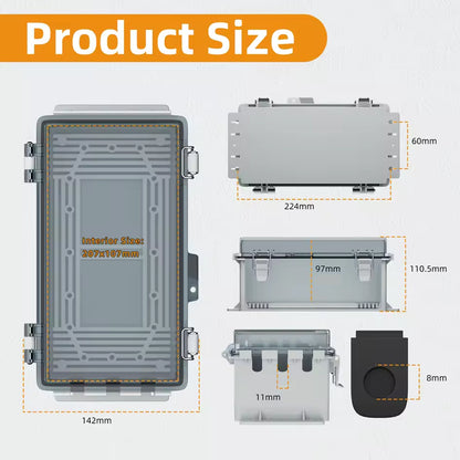 Waterproof Outdoor Electrical Box 224x142x111MM Extension Cord Cover Connection
