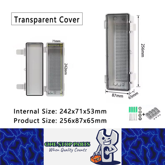 Waterproof Outdoor Electrical Box 256x87x65mm Plastic Enclosure Junction Box