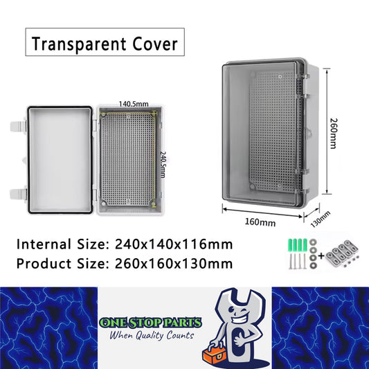 Waterproof Outdoor Electrical Box 260x160x130mm Plastic Enclosure Junction Box
