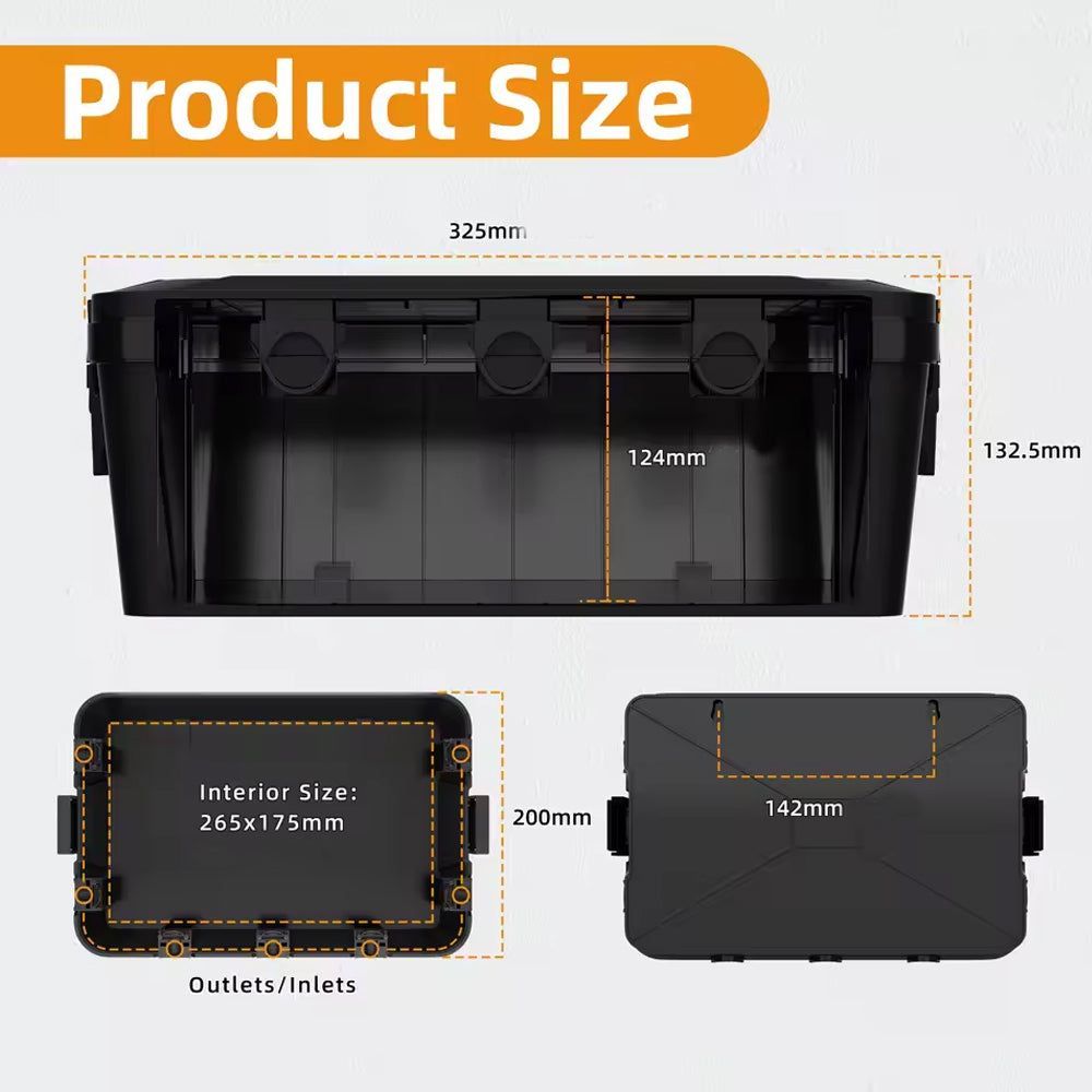 Waterproof Outdoor Electrical Box 320x212x132MM Extension Cord Cover Connection