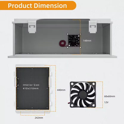 Waterproof Outdoor Electrical Box 460X320X160MM Junction Enclosure Box with Fan