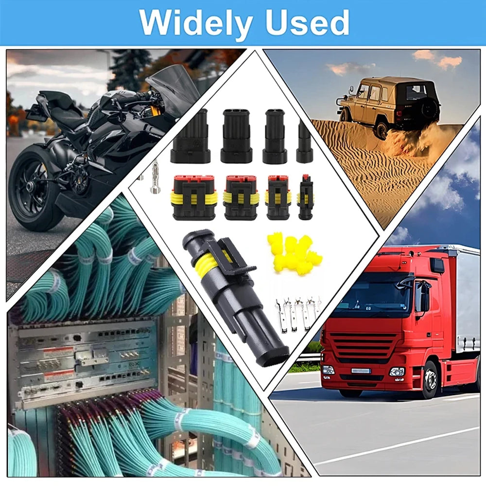 10 Sets 5 Pin Way AMP Waterproof Connector Car Electrical Wire Connectors Plugs