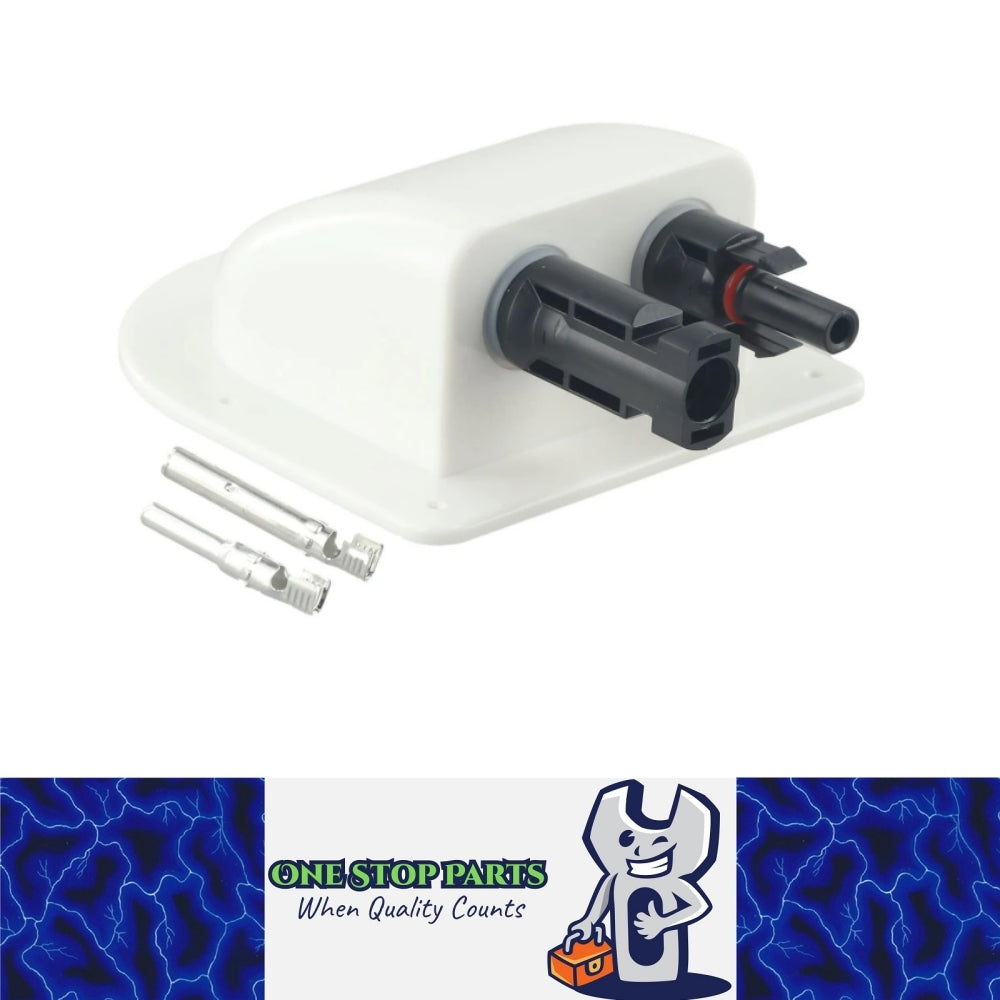 White Waterproof Solar Panel Junction Box Ideal for Roof of Caravan (1pc)