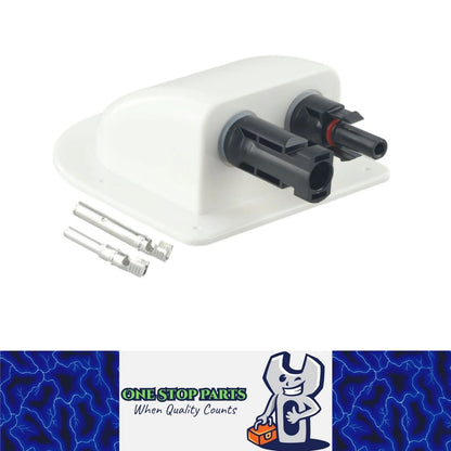 White Waterproof Solar Panel Junction Box Ideal for Roof of Caravan (1pc)