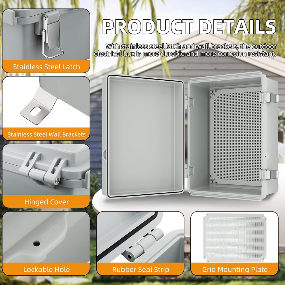 Waterproof Outdoor Electrical Box 400x300x180MM Plastic Junction Enclosure Box