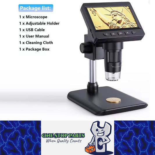 1000X Digital Microscope 4.3" IPS 1080P LED Coin Microscope Electronic Repair