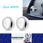 2 x Car 360° Adjustable Blind Spot Mirror Car Auxiliary Rearview Mirror White