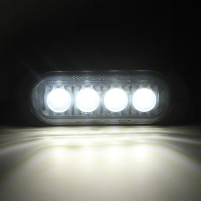 2 x White LED Front Marker Lamps 4LED 12V-24V Multivolt LED Front Marker Lights