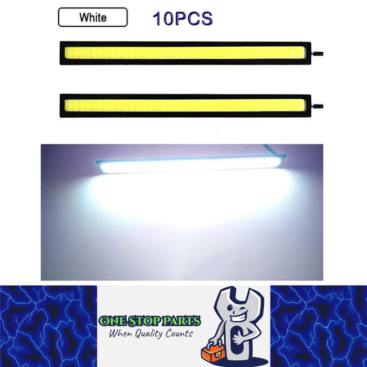 10 x 17CM White LED DRL Daytime Running Light Decorative Aluminum 12V Strip Lamp