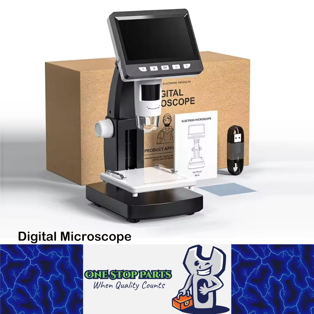 1000x Ruler Microscope 1000X Digital Microscope 4.3 inch IPS 1080P 8 LEDs Coin Microscope Mag ...