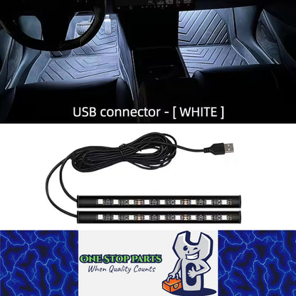 White LED Car Foot Light LED Interior Decoration Backlight USB Atmosphere Lamp