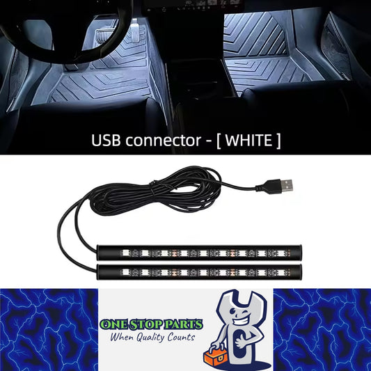 White LED Car Foot Light LED Interior Decoration Backlight USB Atmosphere Lamp