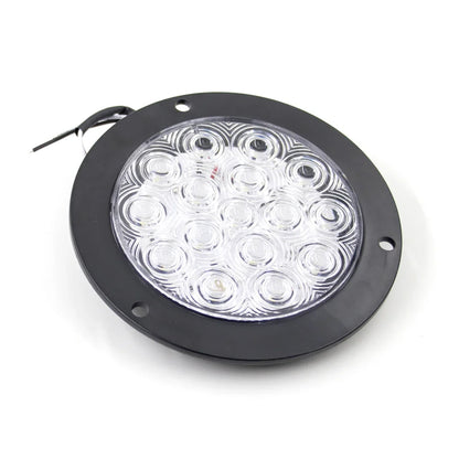 2 x White LED Rear Light Round 136mm 12-24V Reverse Lamp Tail Lamp Trailer Truck