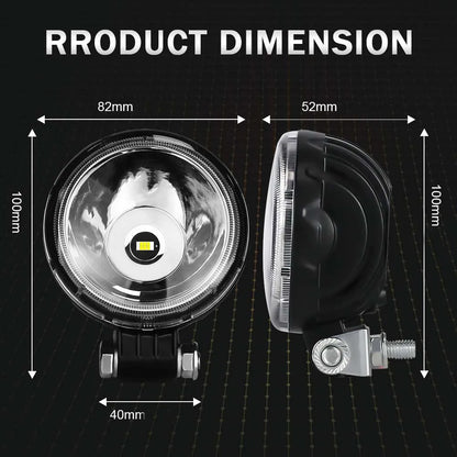 2 x White LED Work Lights Round Lamps 82mm 12V-24V Spot Beam LED Spotlights