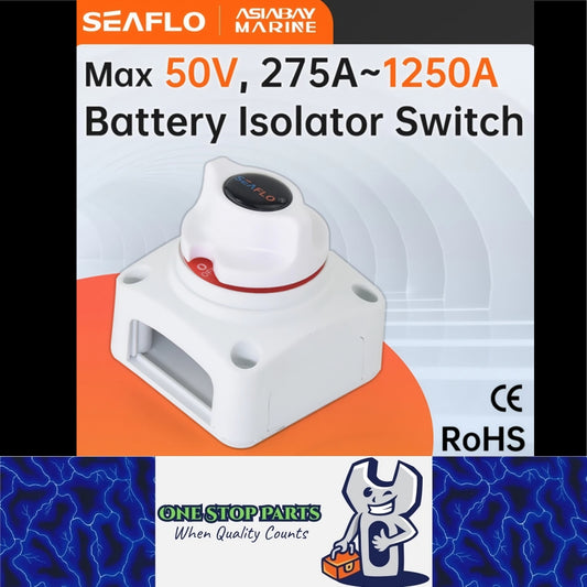 White Marine Grade Battery Isolator Switch for Boats Heavy Duty 275Amp 8V-50V