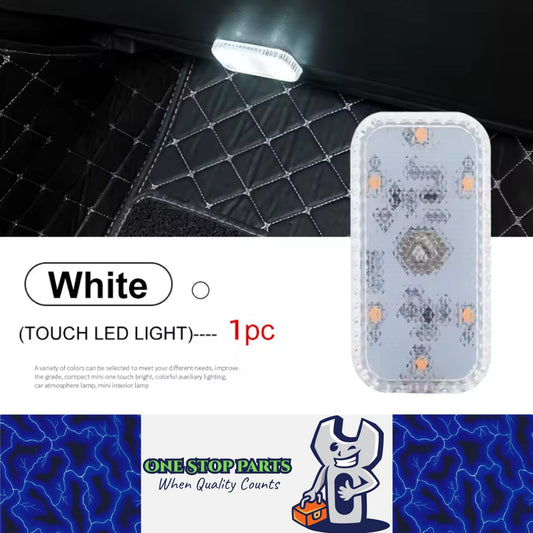 White Mini LED Touch Switch Light USB Car Interior Lighting Ceiling Reading Lamp