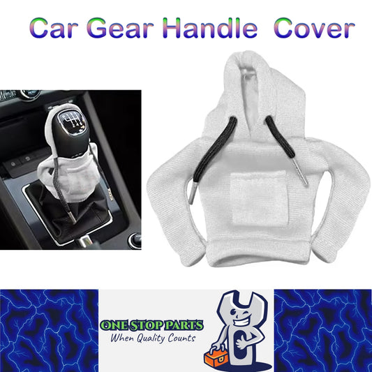 White Hoodie Car Gear Shift Knob Cover Gearshift Handle Gear Lever Cover