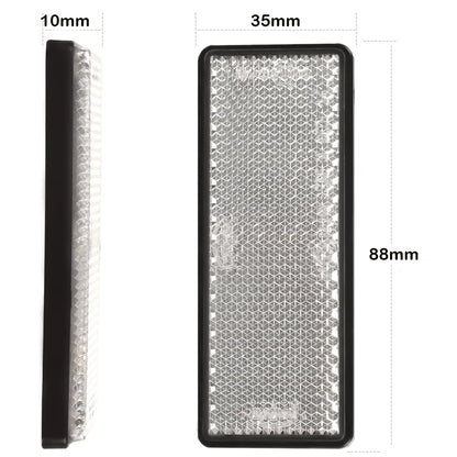 3 x White Reflectors Adhesive Backing Stick on White Reflectors 88x35mm 3pcs