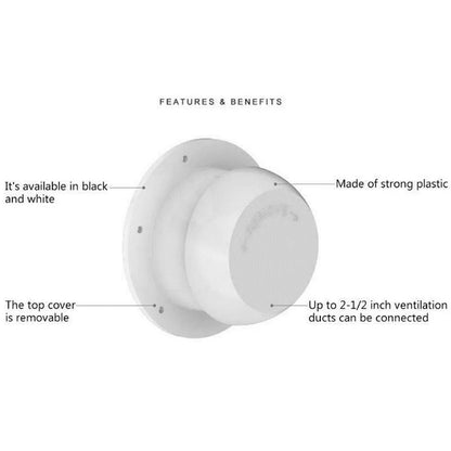 White RV Roof Vent Cap Air Exhaust Outlet Motorhome Exhaust Vent Ventilation Cap