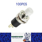 100 x White Push Button Switches 7mm ON/OFF Self Reset Panel Momentary Switches