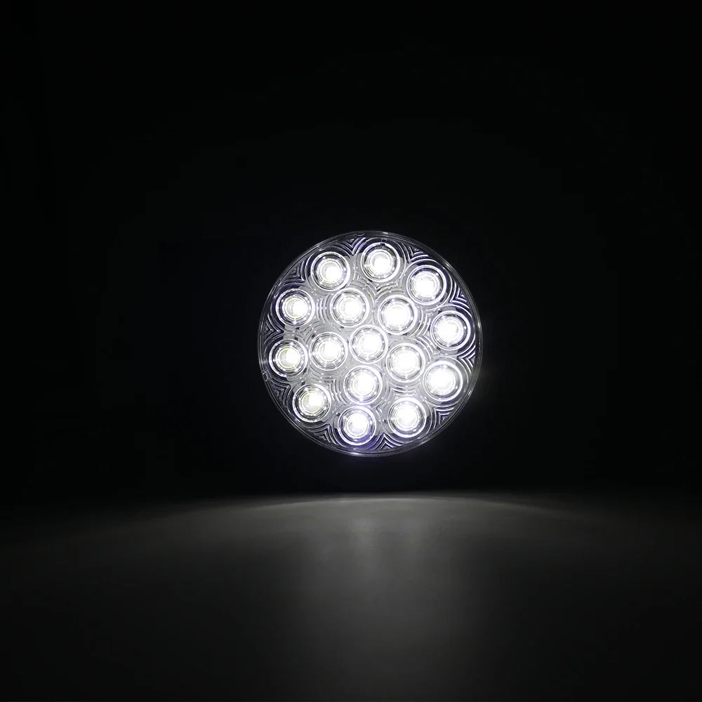 2 x White LED Rear Light Round 136mm 12-24V Reverse Lamp Tail Lamp Trailer Truck