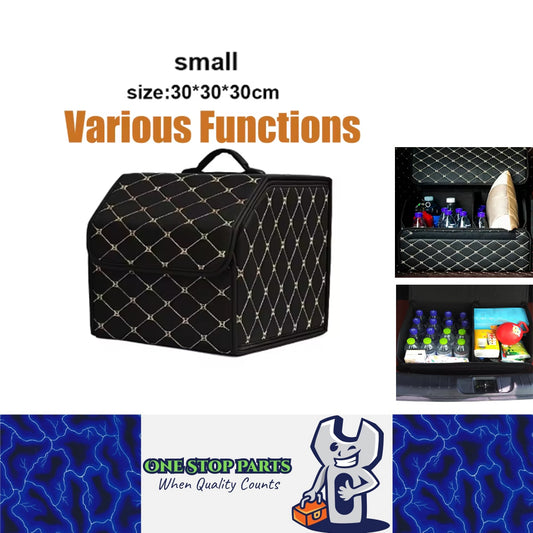 Gold S PU Car Storage Box Trunk Organizer Collapsible Cargo Tool Storage Box