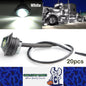 20 x White Round LED Front Marker Lamps 1.91CM 3LED 12V LED Front Marker Lights