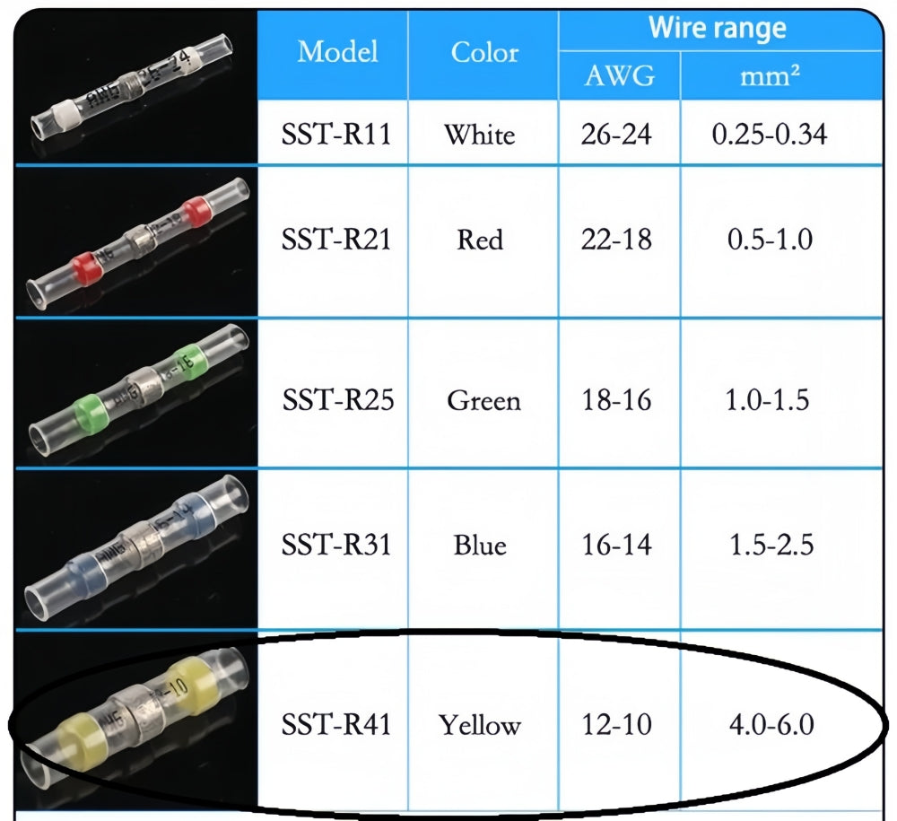 500 x Yellow Waterproof Heat shrink Wire Connectors Solder Insulated Join 500pcs