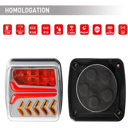 Trailer Light Magnetic Wireless Kit for Boat Tow Truck Wireless Magnetic Light