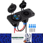 4in1 Green LED Touch Switch Panel 12V PD+QC3.0 USB Charger Voltmeter PowerSocket