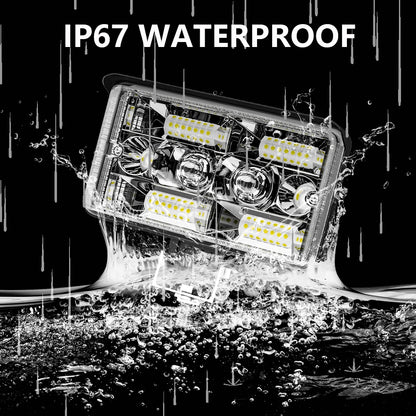 2 x LED Work Lights 150x90mm 130W 12-24V 6500K Spot Flood Beam Combo Light Bars