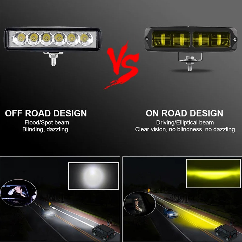 1 x 30W LED Work Light 153x44mm 12-24V 4000K Yellow LED Light Bar Driving Beam