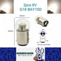 2 x Warm White G18 BAY15D 1157 6V 12SMD 100LM LED Globes (2pcs)