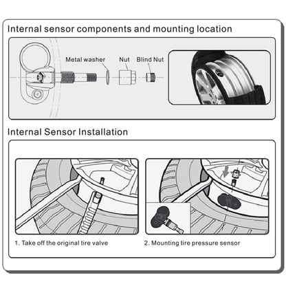 Tyre Pressure Monitor System TPMS Solar USB Car Tire Alarm 4 Internal Sensors