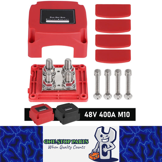 1 x 400A Bus Bar 12-48V 4x M10 Terminals Studs Marine Boat RV Ute Distribution