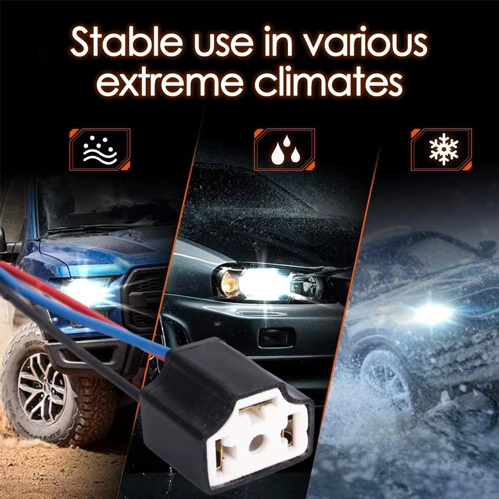 10 x Pre Wired H4 Sockets 3 Wire H4 Headlamp Sockets For H4 Headlight Globes