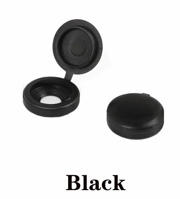 100 x Black screw covers Bulk Screw Cap Covers with Lid (100pcs)