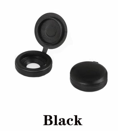100 x Black screw covers Bulk Screw Cap Covers with Lid (100pcs)