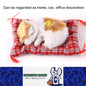 Yellow Sleeping Cat in Pet Pad Doll Mini Kitten Toy with Meows Sound Car Decor
