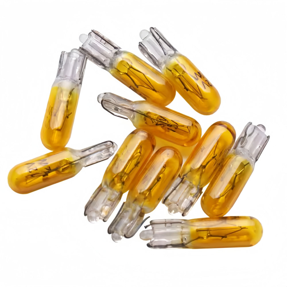 20 x 12V 1.2W T5 Wedge YELLOW Globes TYPE T-5mm Dashboard Coated Globes 20pcs