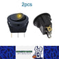 2 x Round Rocker Switch Car Boat Dashboard 3 Pin ON-OFF 12V 20A Switch Yellow