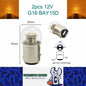 2 x Yellow G18 BAY15D 1157 12V 12SMD 100LM LED Globes (2pcs)