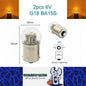 2 x Yellow G18 BA15S 1156 6V 12SMD 100LM LED Globes (2pcs)