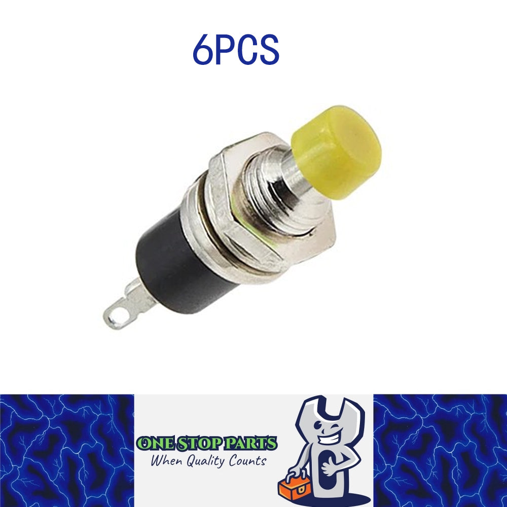 6 x Yellow Push Button Switches 7mm ON/OFF Self Reset Panel Momentary Switches