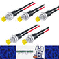 5 x Yellow Push Button Switches 7mm ON/OFF SPST Panel Mount Switches 20cm Wire
