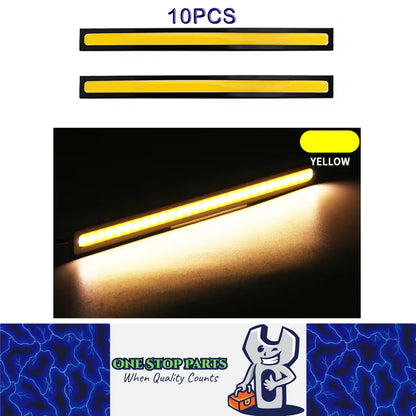 10x 17CM Yellow LED DRL Daytime Running Light Decorative Aluminum 12V Strip Lamp