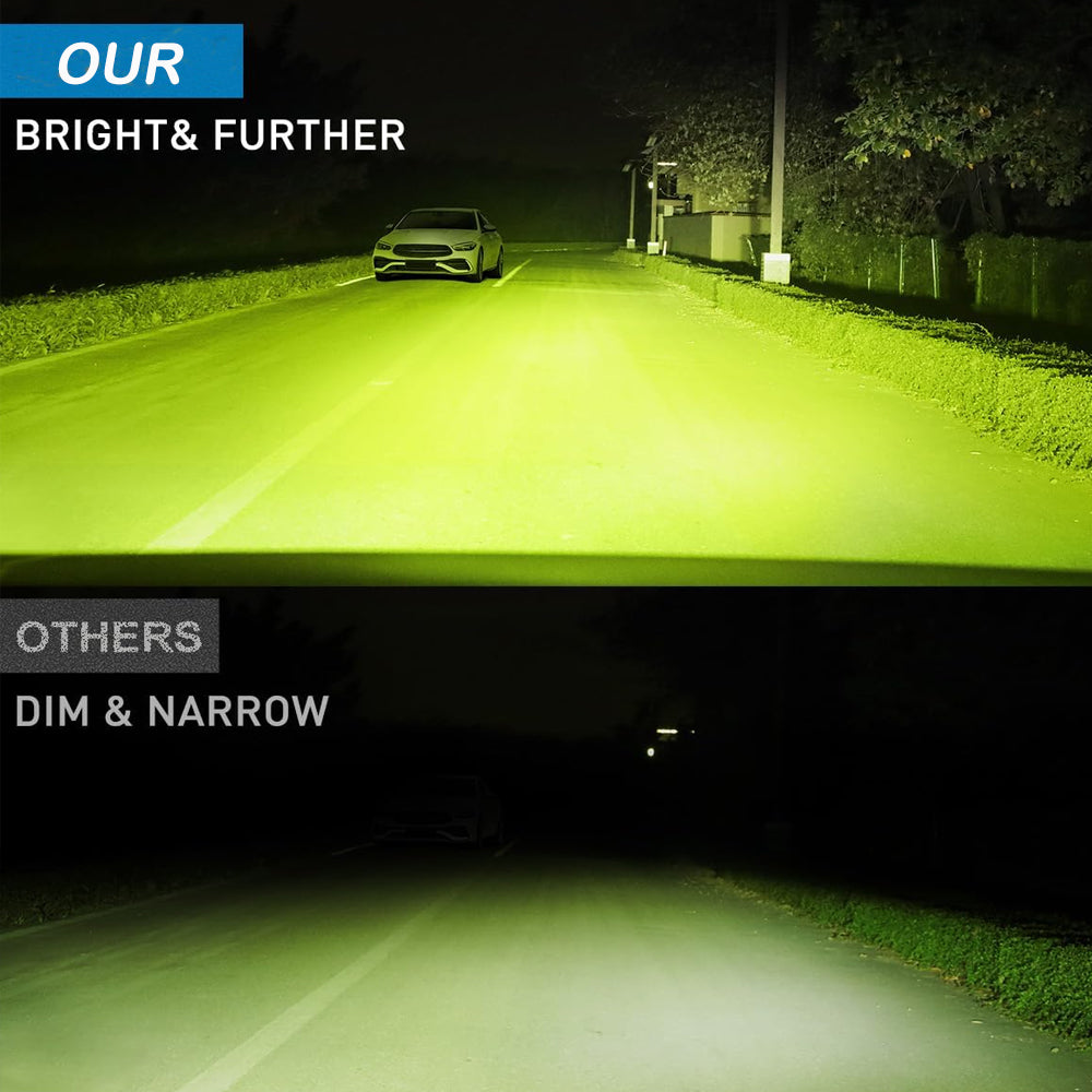 2 x Yellow LED Work Light 50W 155x43mm 12-24V Spot Flood Beam LED Car Boat Light
