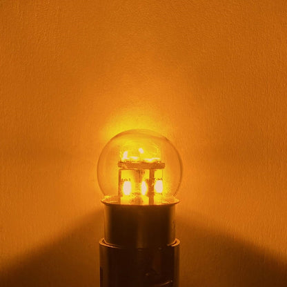 2 x Yellow G18 BA15S 1156 24V 12SMD 100LM LED Globes (2pcs)