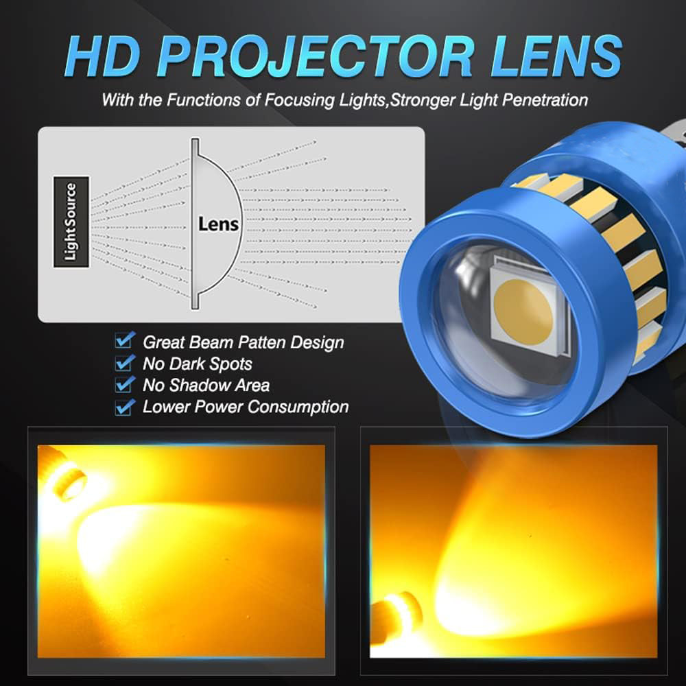 2pcs T10 Yellow 19SMD Canbus LED Bulbs Super Bright 194 W5W T10 LED Globes