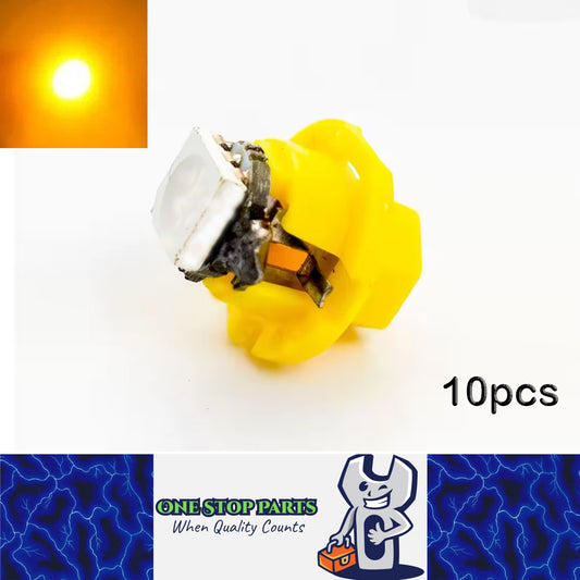 10 x Yellow T5 Cap B8.4D 5050 SMD Instrument Light Twist and Lock LED Dash Light